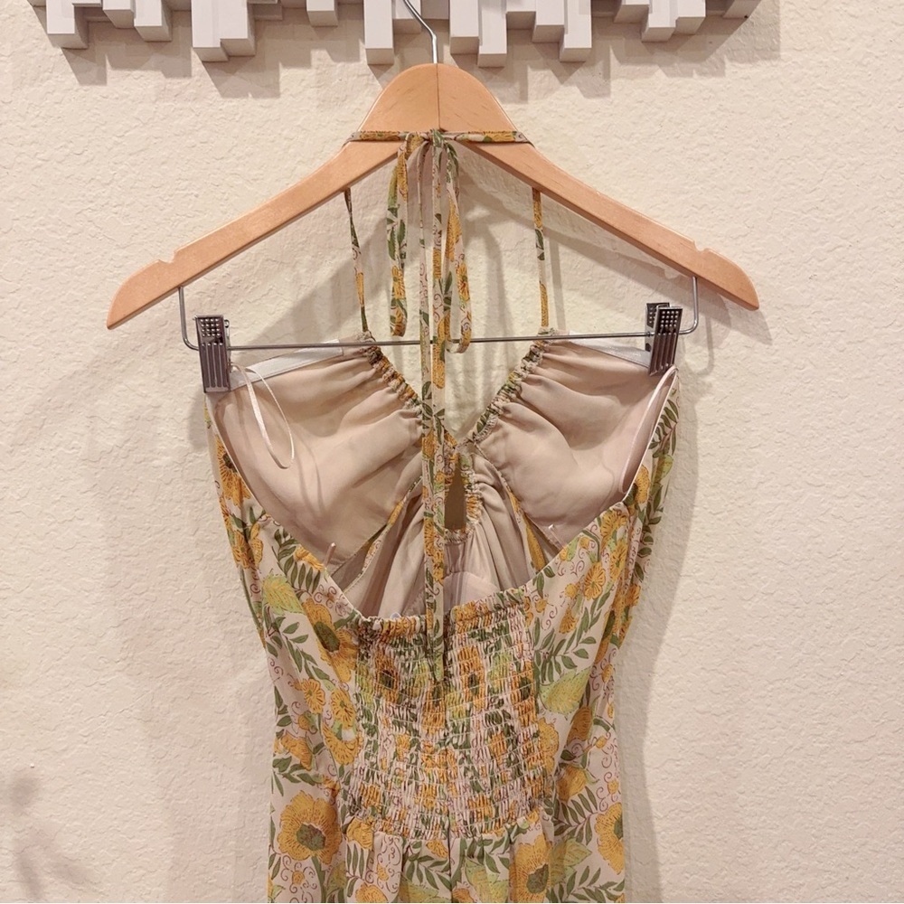 ASTR Vivee High Low Midi Dress in Yellow Floral Size Small NWT - Picture 6 of 10